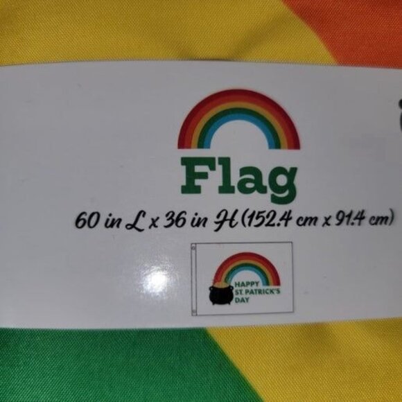Happy St. Patrick's Day‎ Rainbow Flag 60" X 36" - Picture 2 of 2
